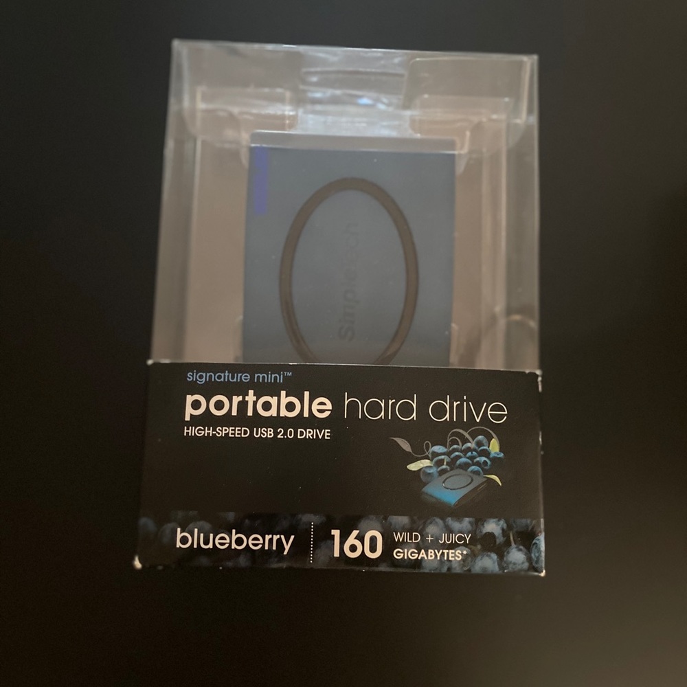 Blueberry mini portable hard drive